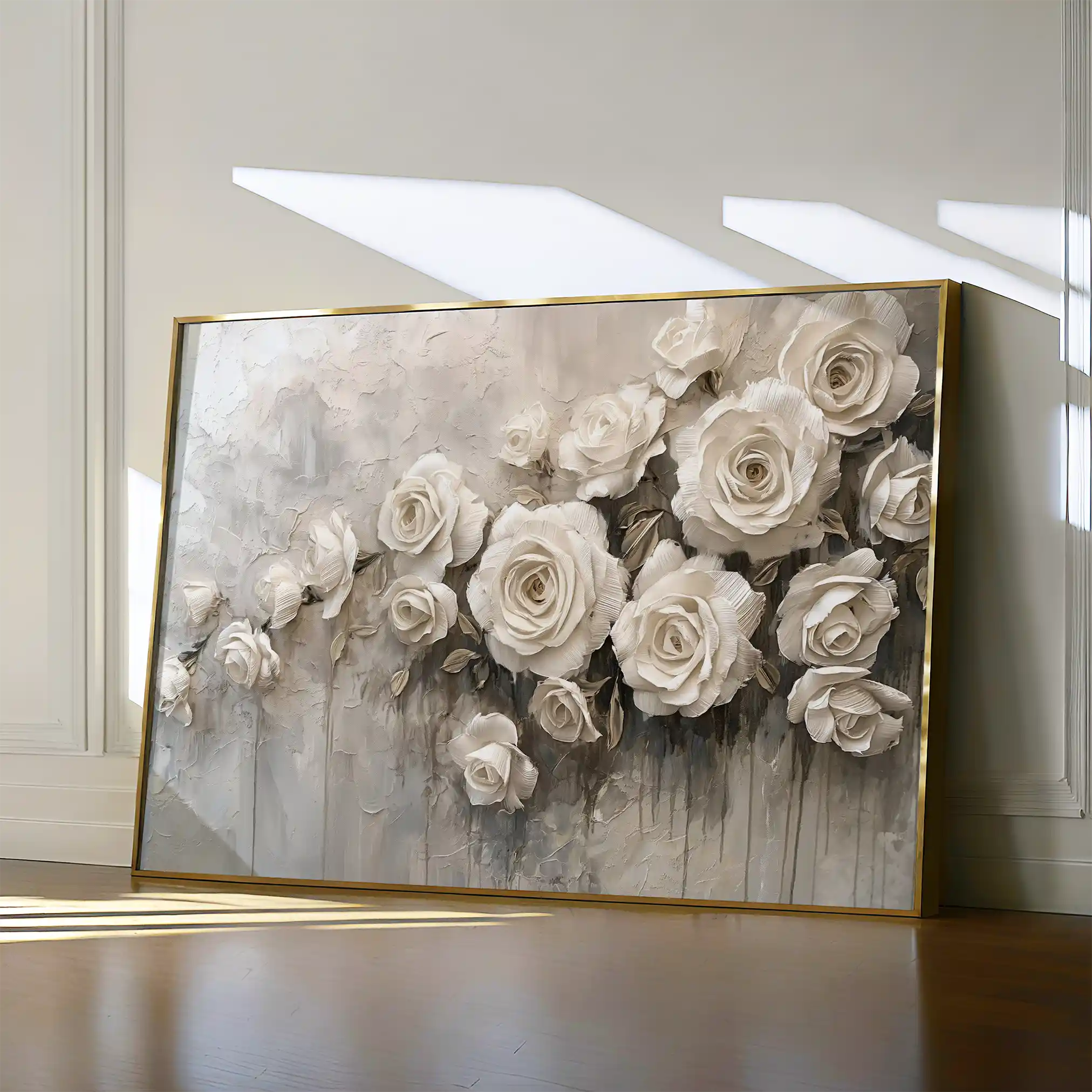 Floral 150 Canvas Art 60 x 40 cm / Black