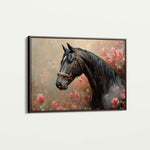 Horses 150 Canvas Art 18" x 24" / 45 x 60 cm / Black