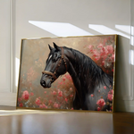 Horses 150 Canvas Art 60 x 40 cm / Black