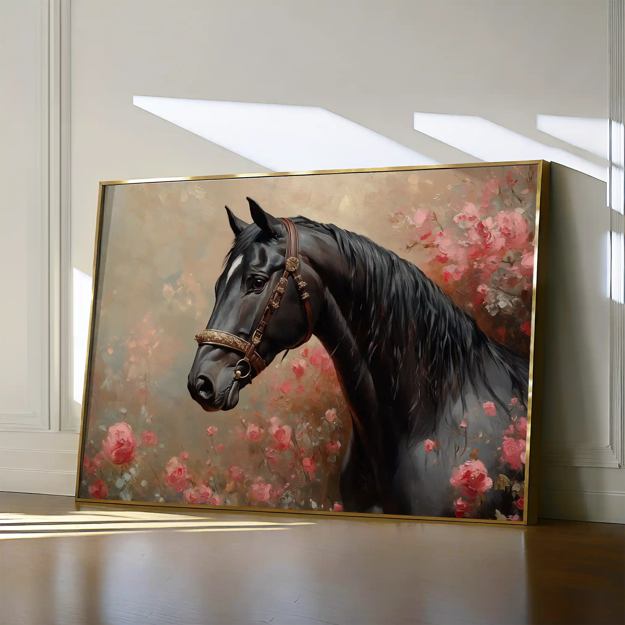 Horses 150 Canvas Art 60 x 40 cm / Black
