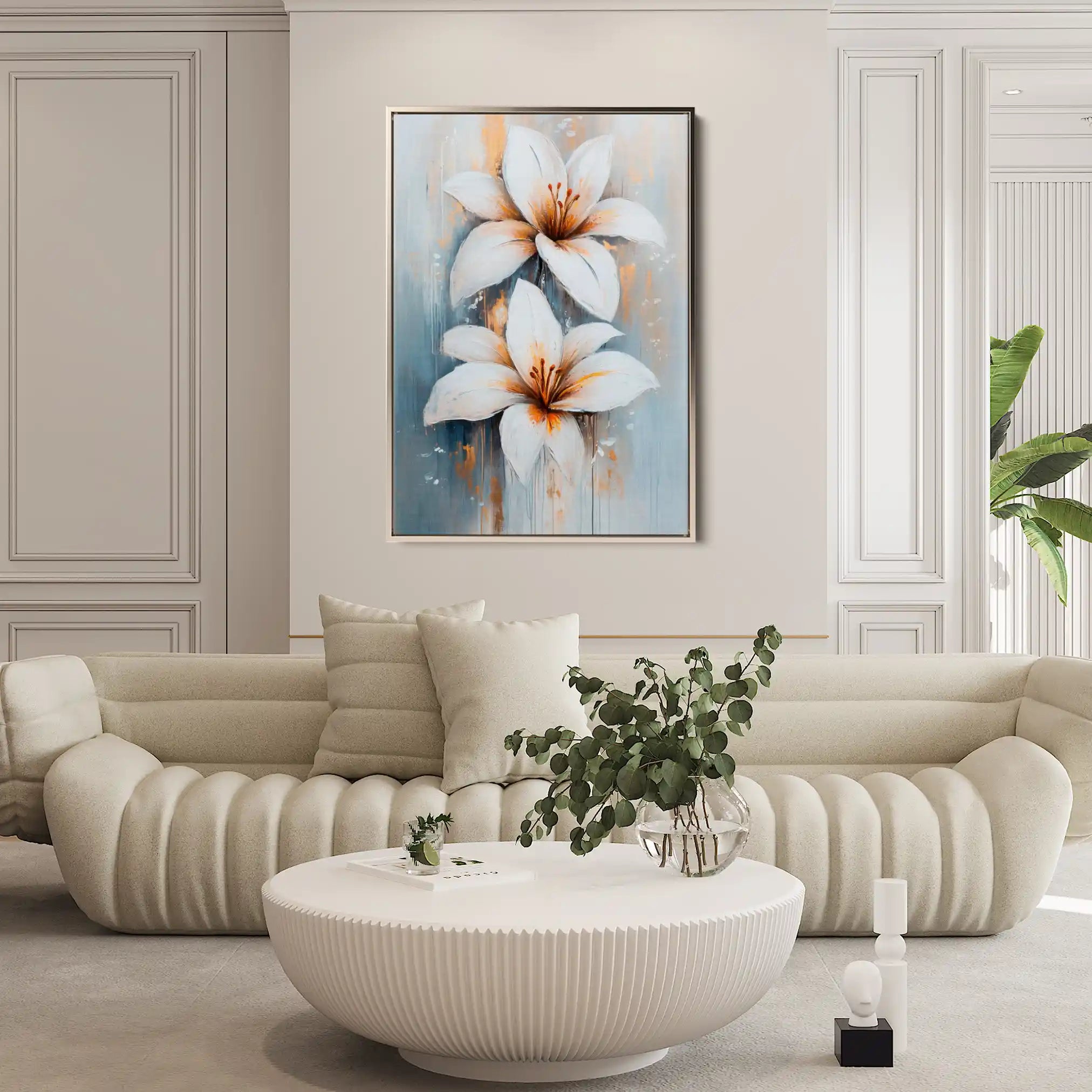 Floral 1500 Canvas Art 60 x 40 cm / Black
