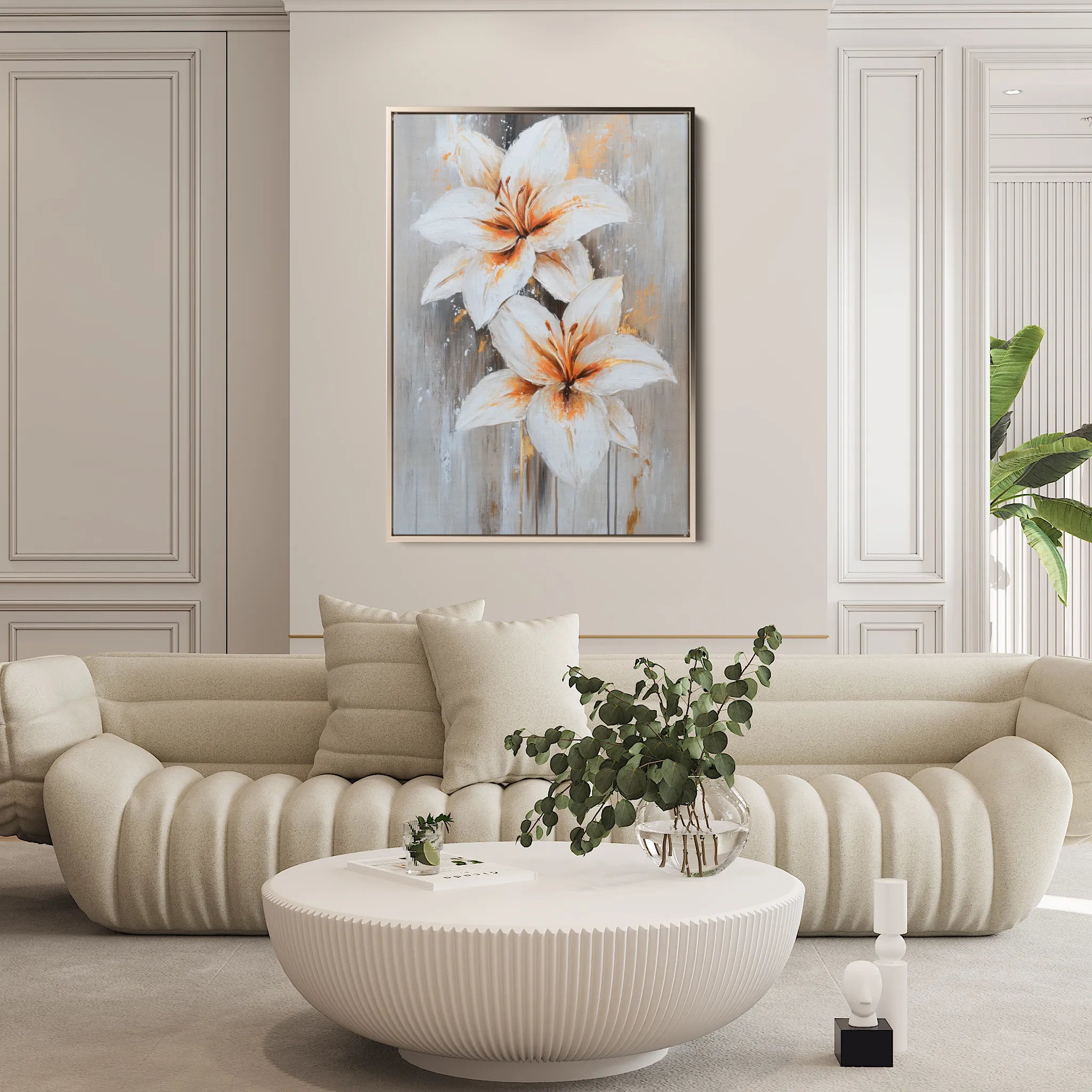 Floral 1501 Canvas Art 18" x 24" / 45 x 60 cm / Black