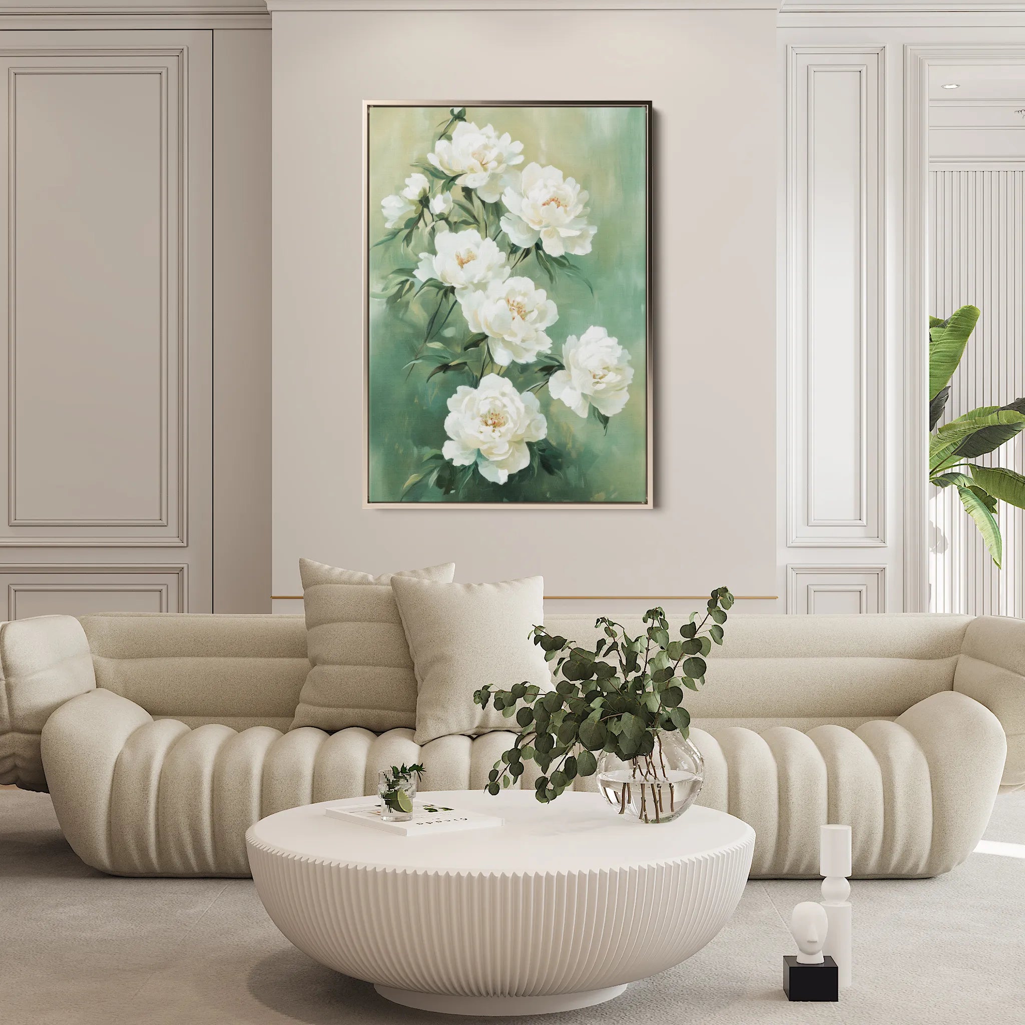 Floral 1502 Canvas Art 18" x 24" / 45 x 60 cm / Black