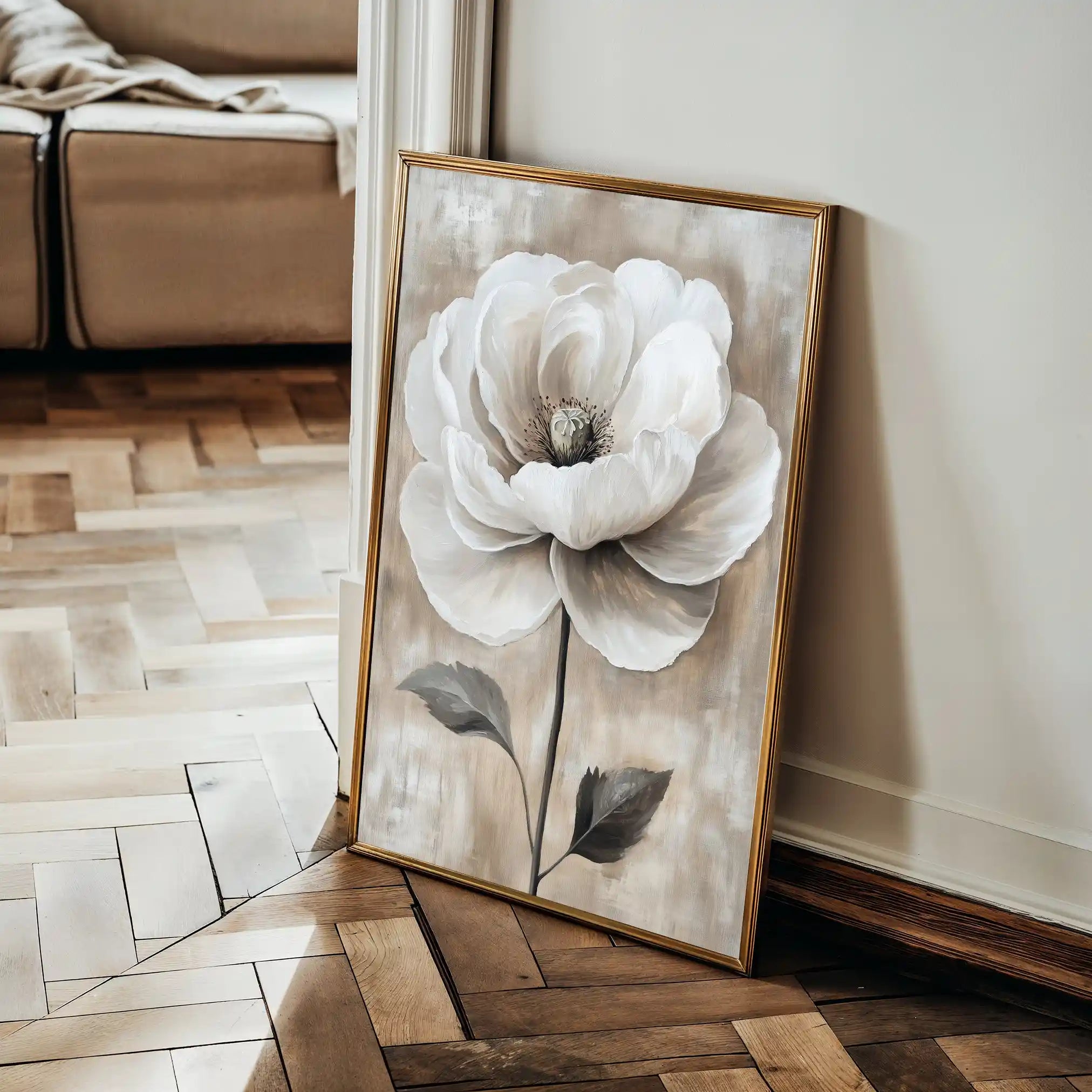 Floral 1506 Canvas Art 60 x 40 cm / Black