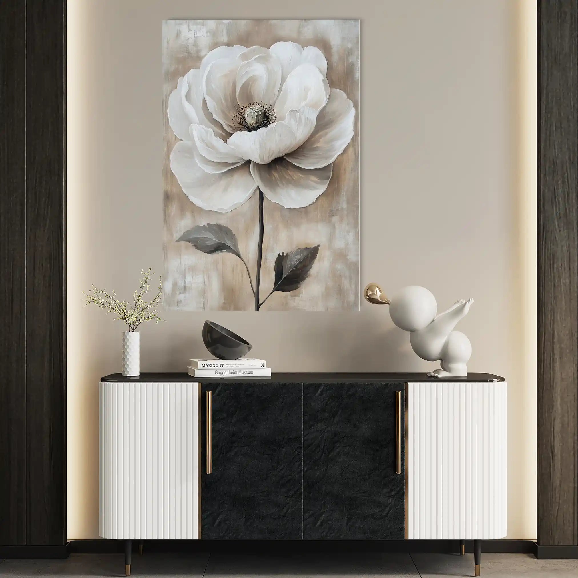 Floral 1506 Canvas Art 60 x 40 cm / Black