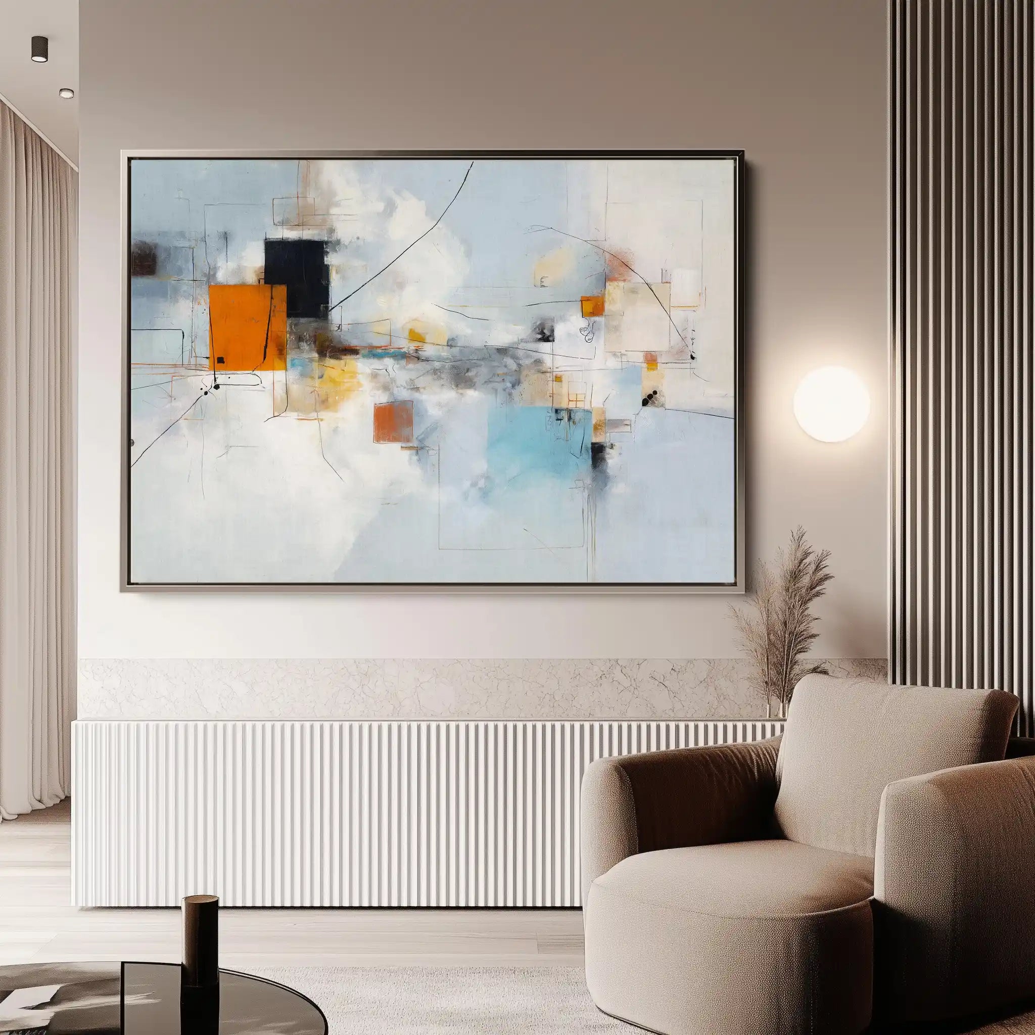 Abstract 1507 Canvas Art 18" x 24" / 45 x 60 cm / Black