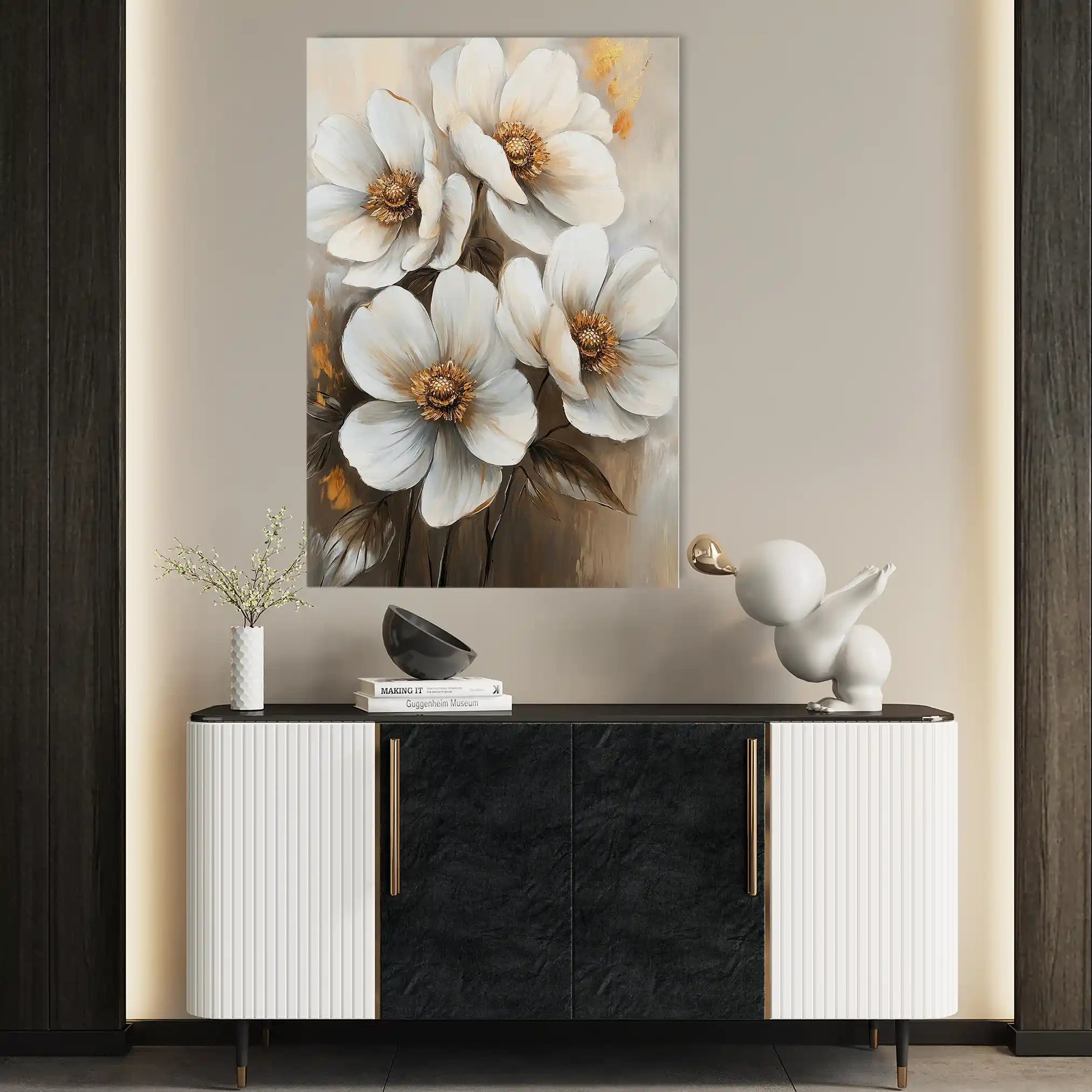 Floral 1507 Canvas Art 60 x 40 cm / Black