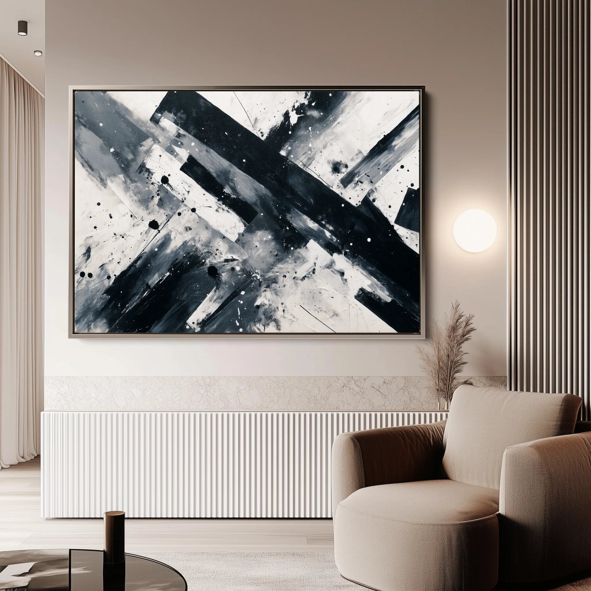 Abstract 1508 Canvas Art 18" x 24" / 45 x 60 cm / Black