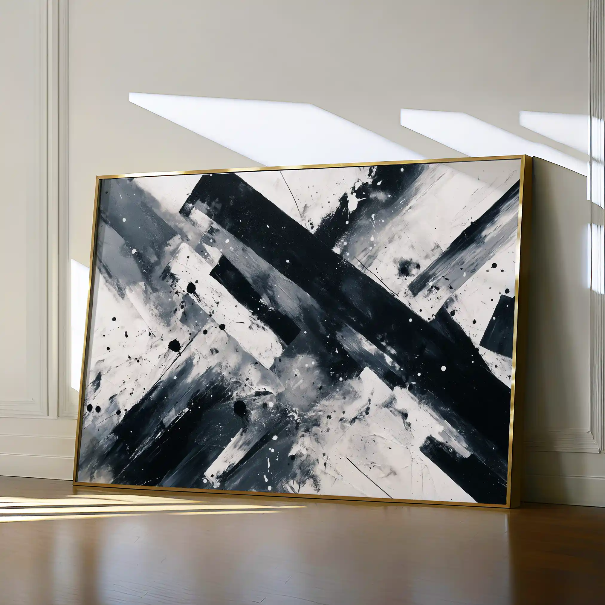 Abstract 1508 Canvas Art 60 x 40 cm / Black