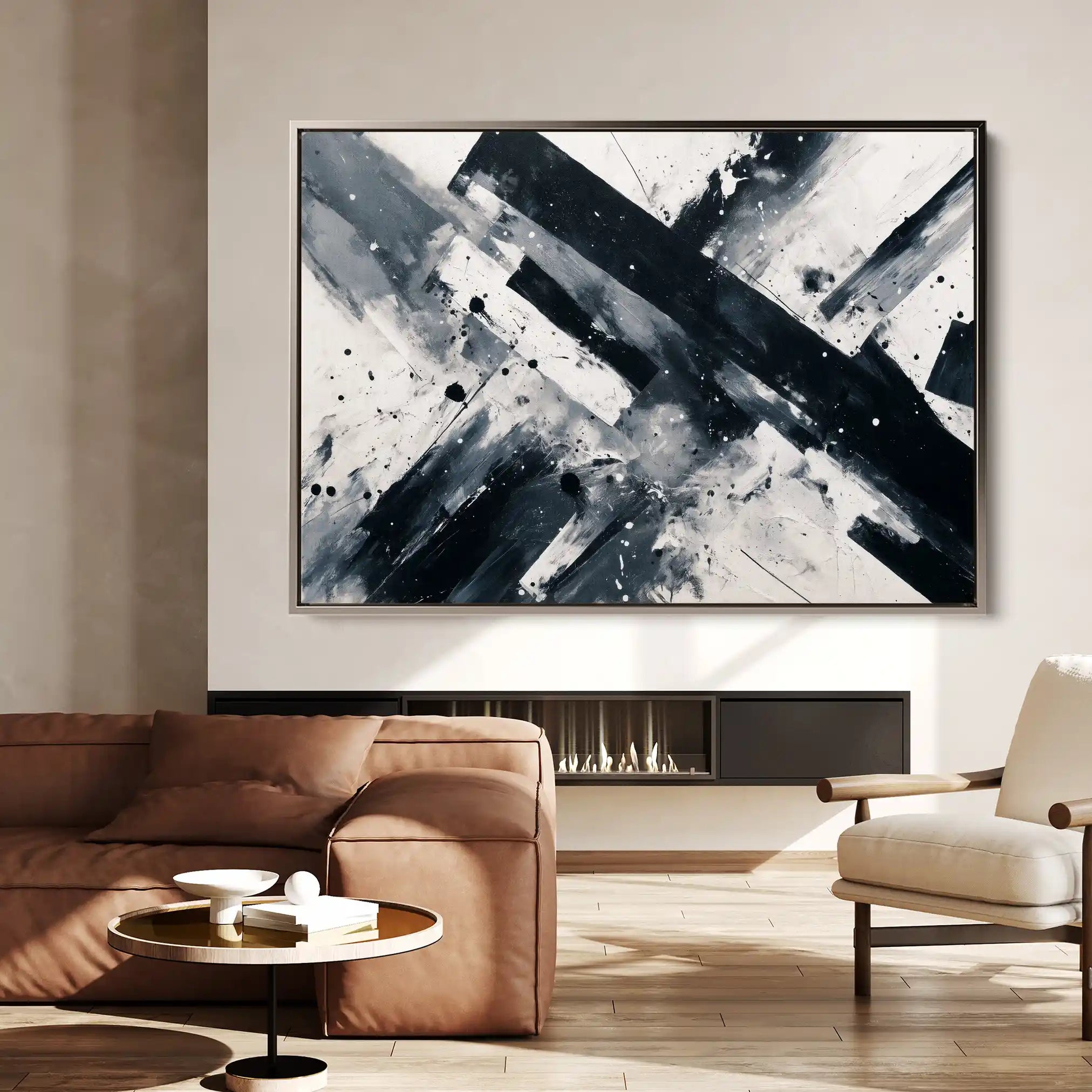 Abstract 1508 Canvas Art 60 x 40 cm / Black