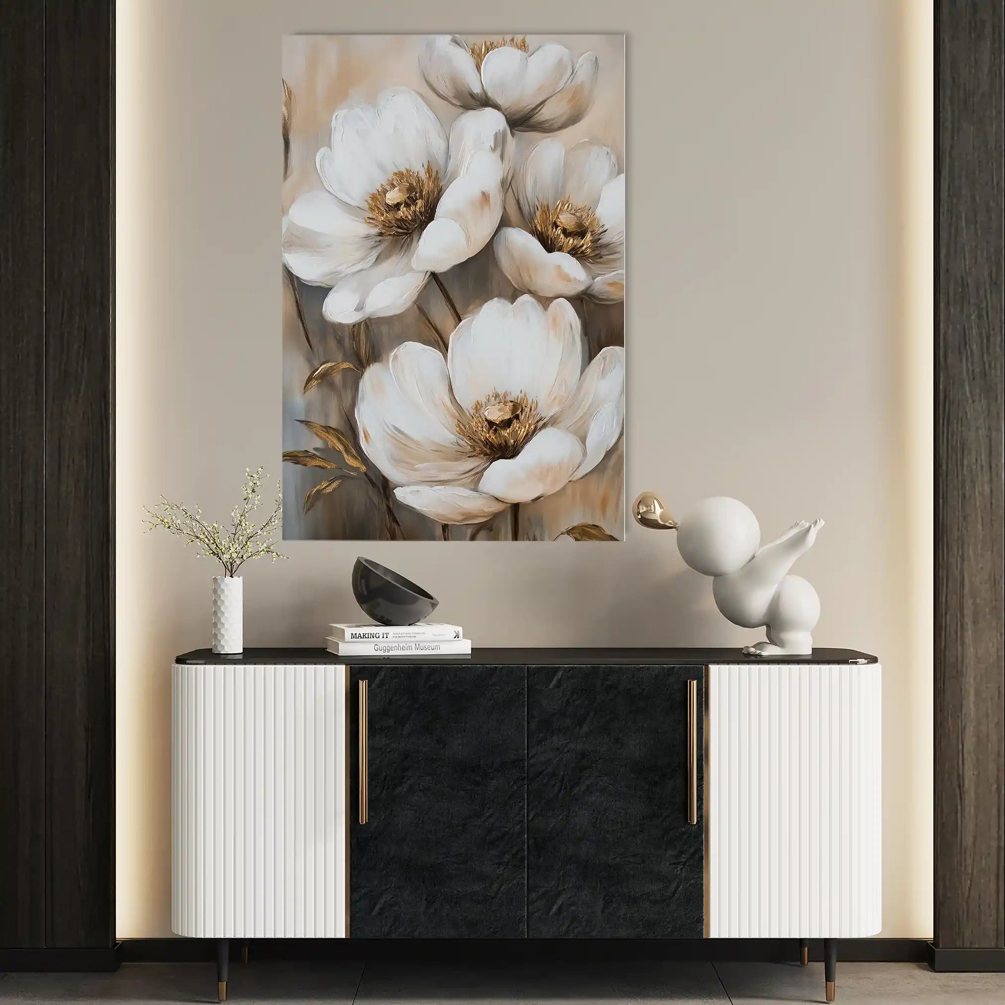 Floral 1509 Canvas Art 60 x 40 cm / Black