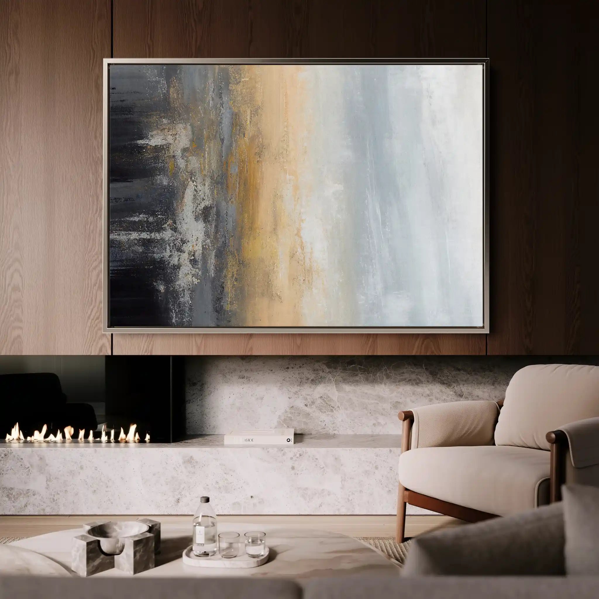 Abstract 151 Canvas Art 18" x 24" / 45 x 60 cm / Black