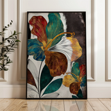 Floral 151 Canvas Art 18" x 24" / 45 x 60 cm / Black