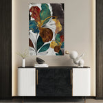 Floral 151 Canvas Art 18" x 24" / 45 x 60 cm / Black