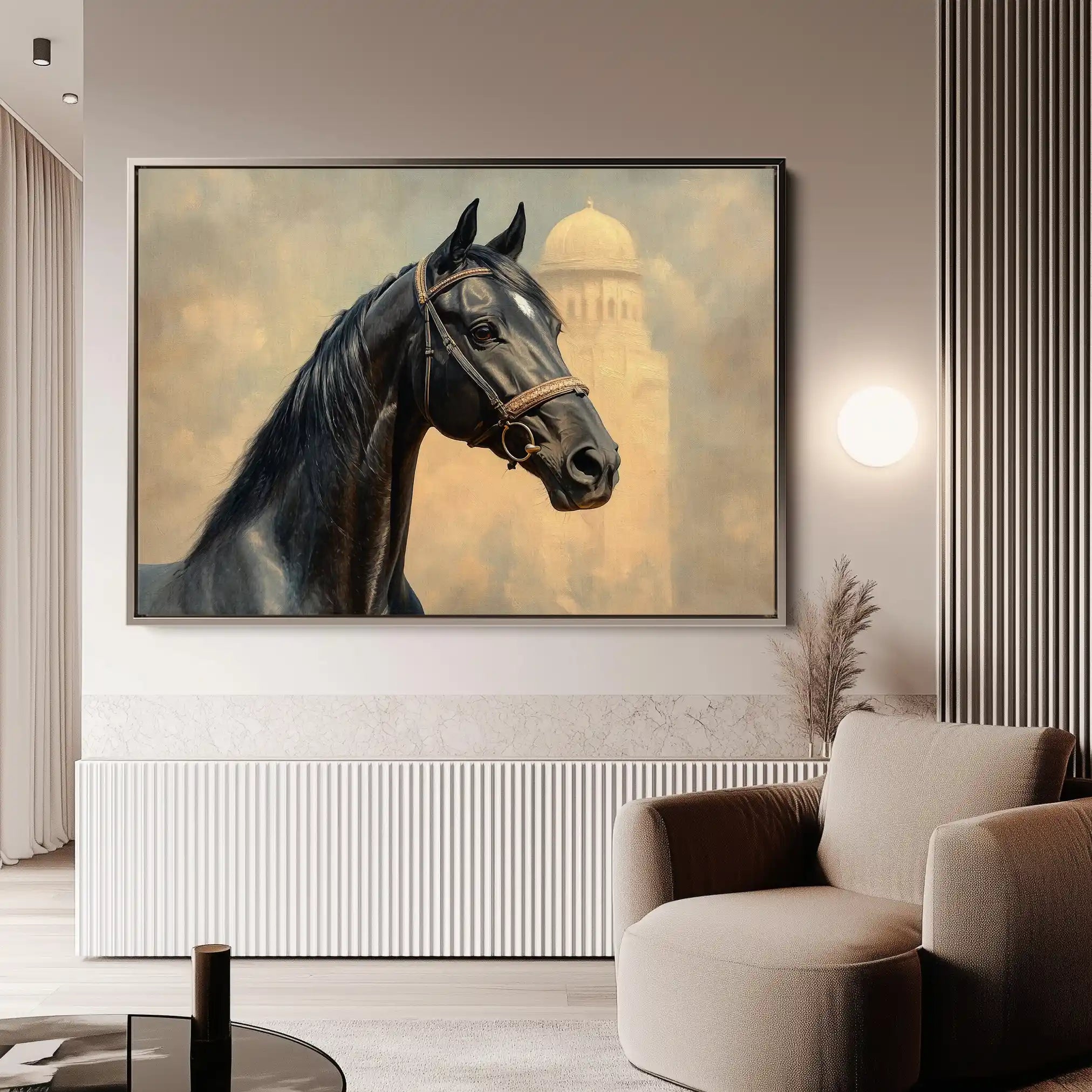 Horses 151 Canvas Art 60 x 40 cm / Black