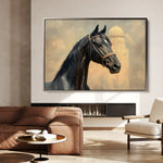Horses 151 Canvas Art 60 x 40 cm / Black