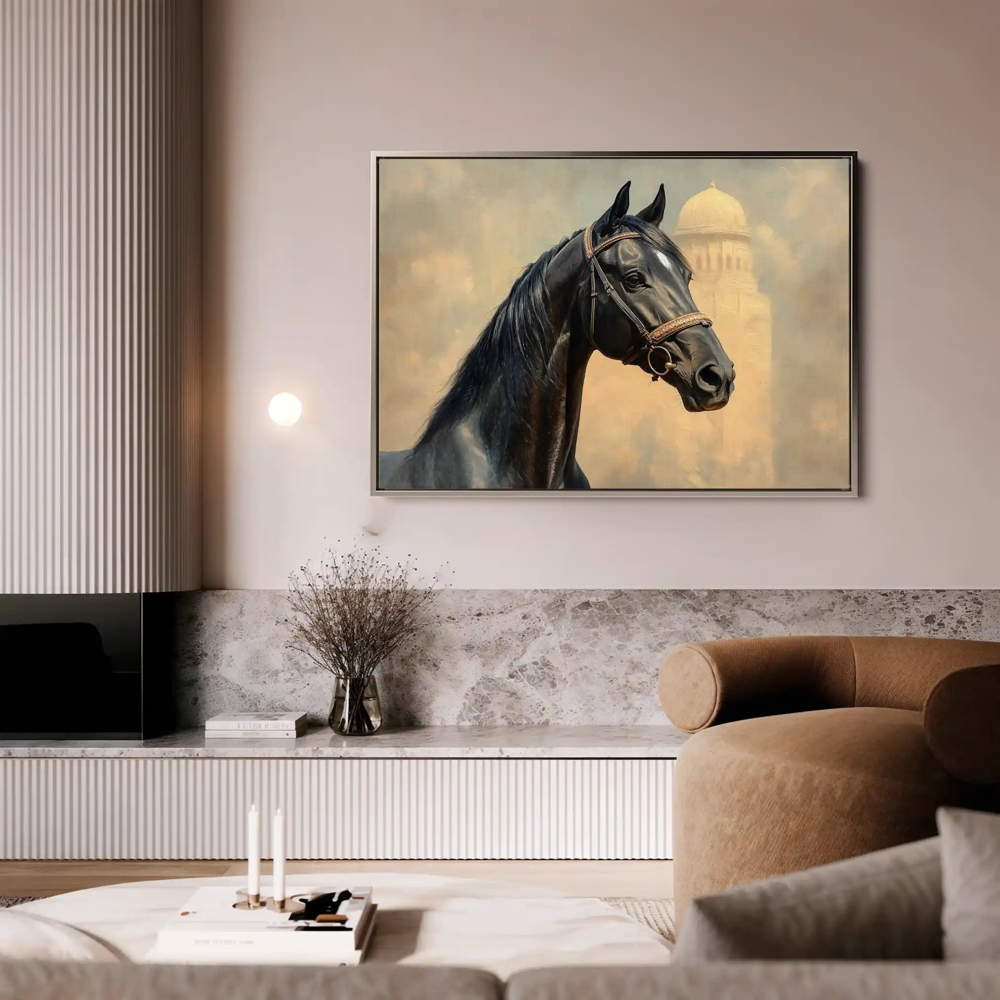 Horses 151 Canvas Art 60 x 40 cm / Black