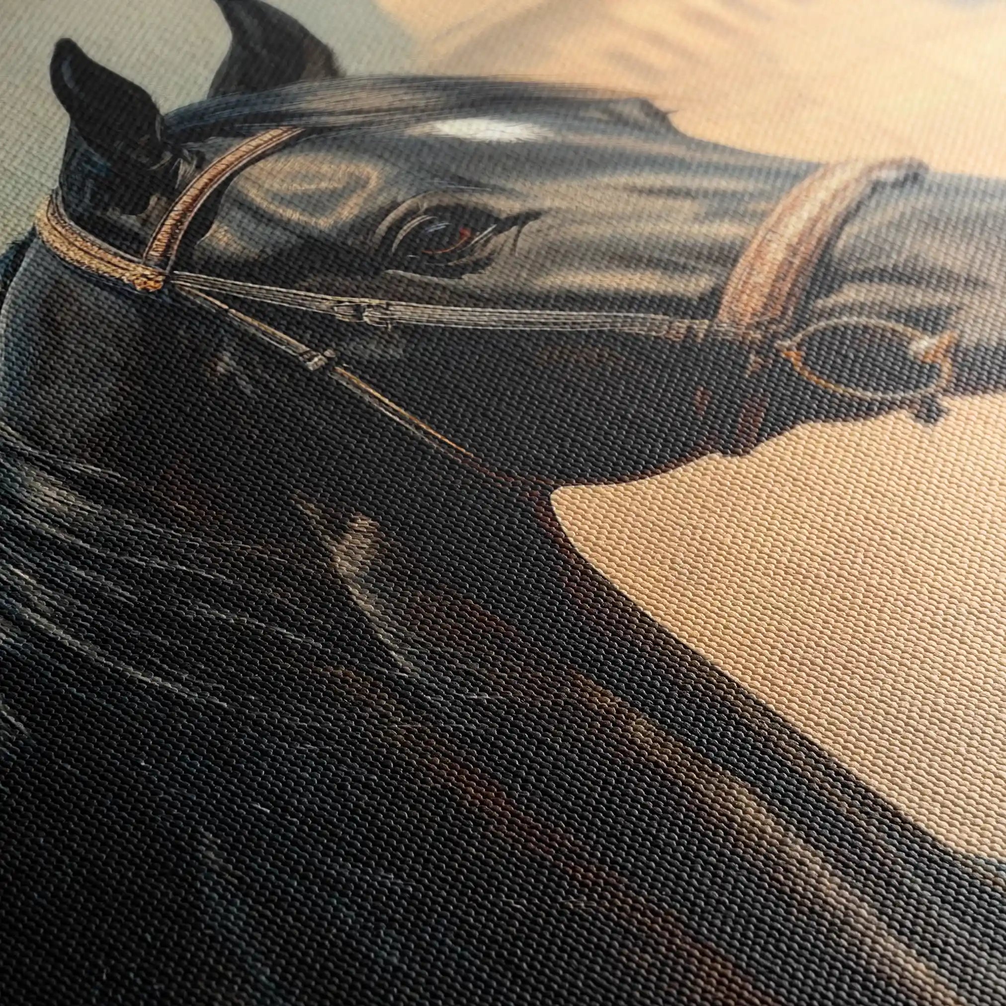 Horses 151 Canvas Art 60 x 40 cm / Black