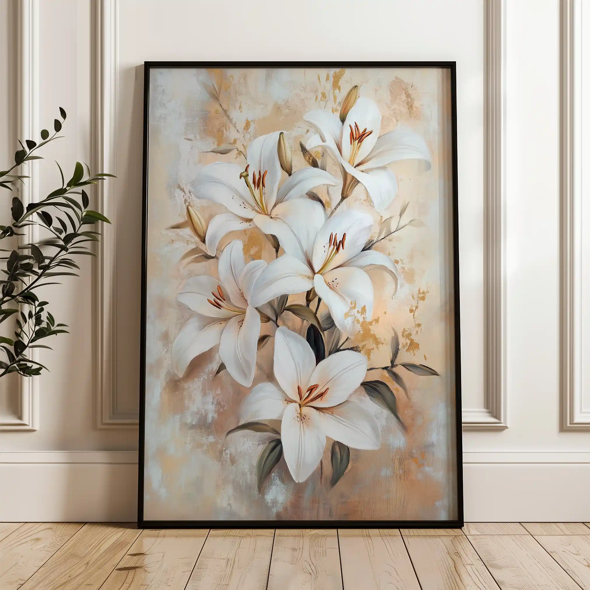Floral 1510 Canvas Art 60 x 40 cm / Black