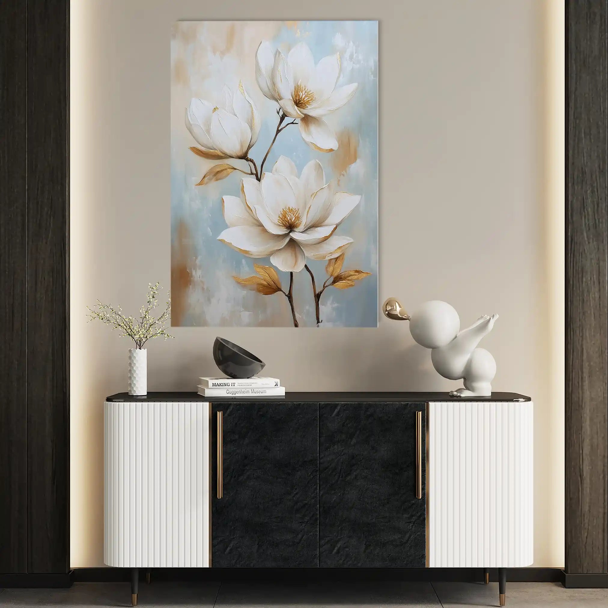 Floral 1511 Canvas Art 60 x 40 cm / Black