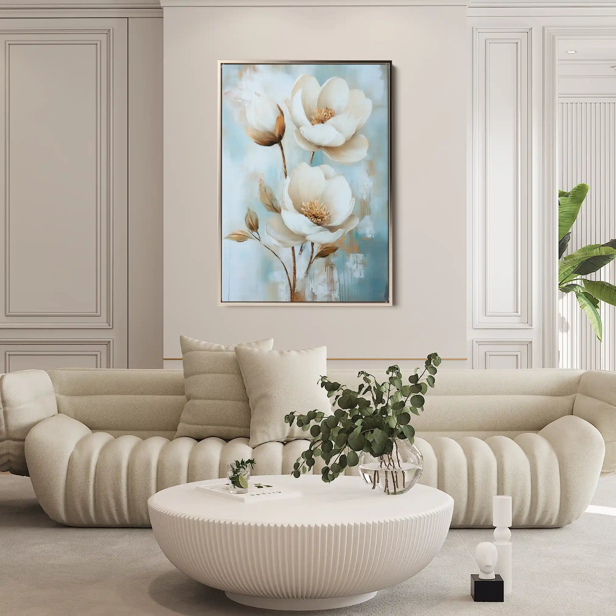 Floral 1512 Canvas Art 60 x 40 cm / Black
