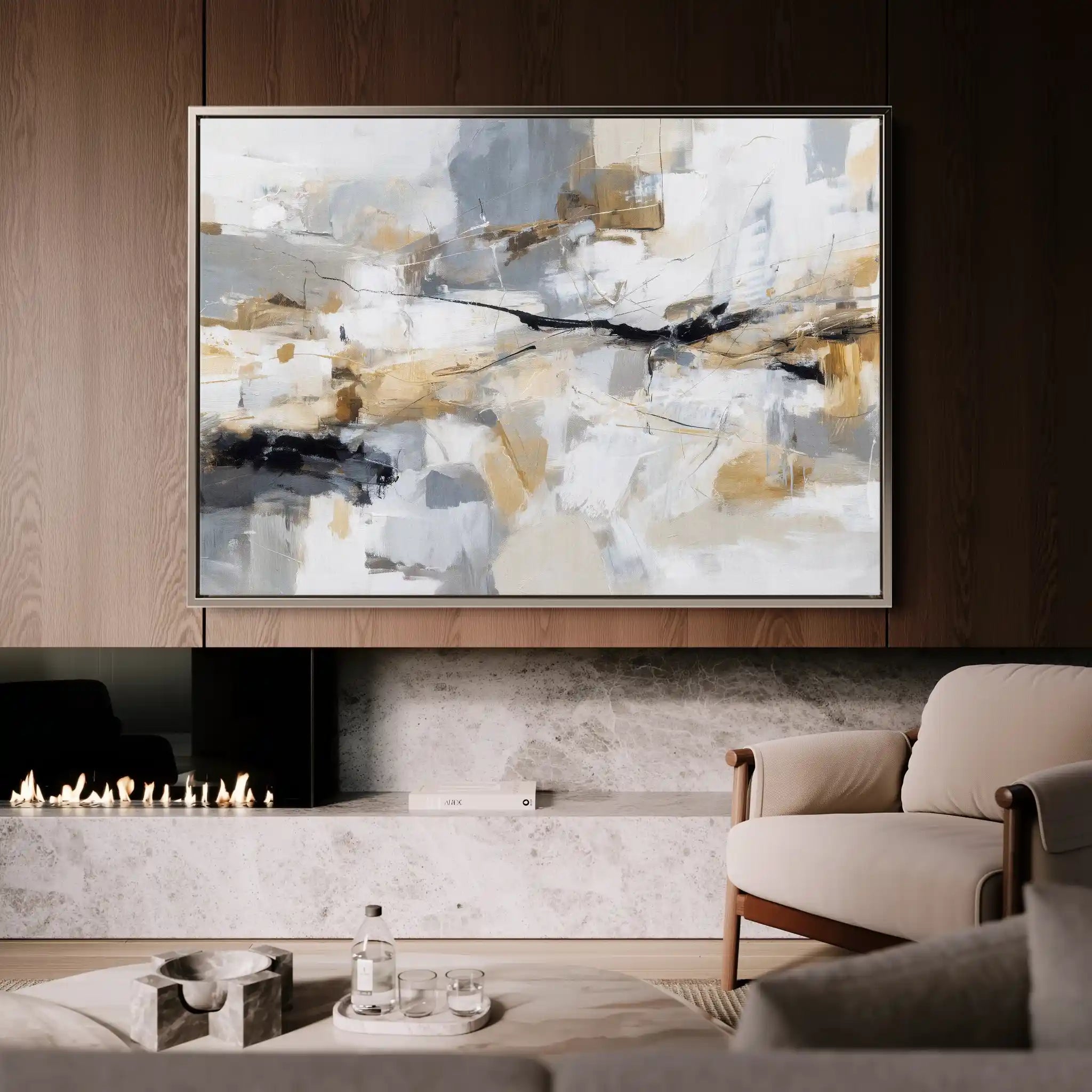 Abstract 1514 Canvas Art 18" x 24" / 45 x 60 cm / Black