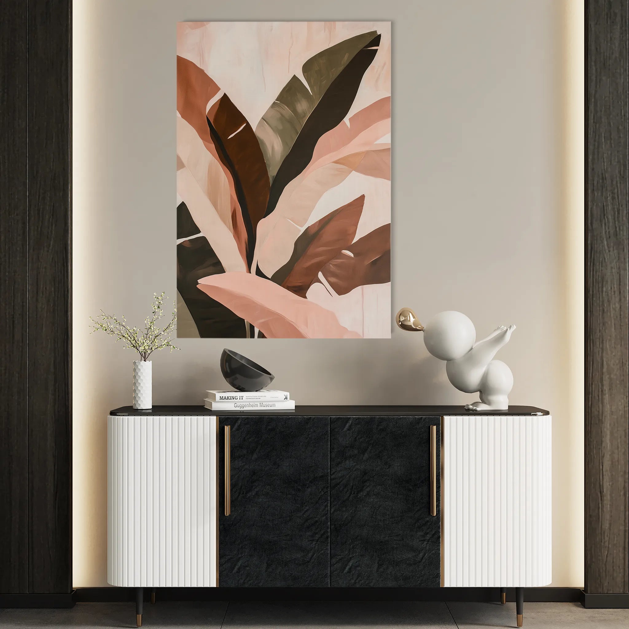 Floral 1514 Canvas Art 18" x 24" / 45 x 60 cm / Black