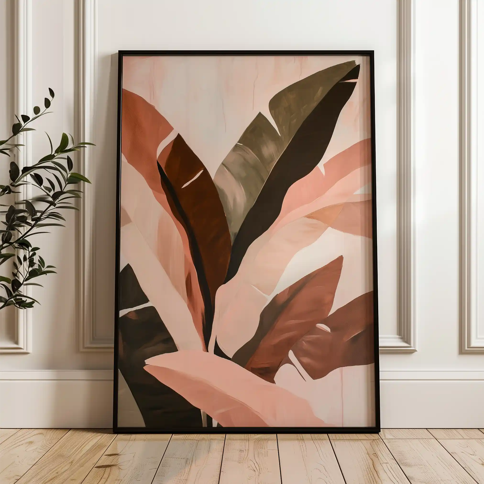 Floral 1514 Canvas Art 60 x 40 cm / Black