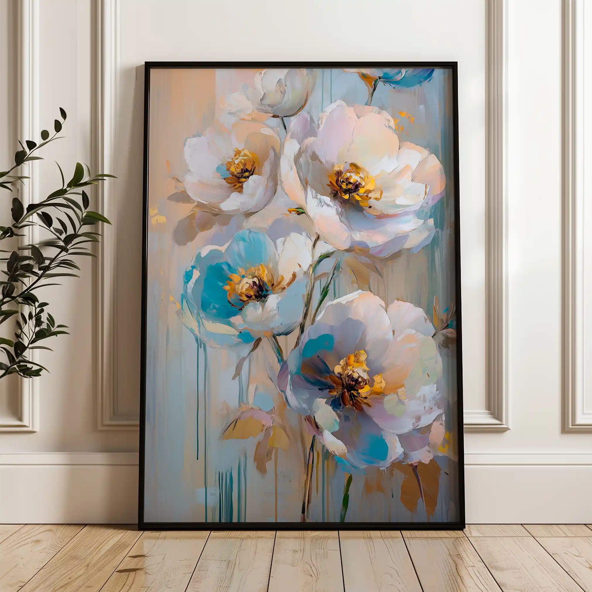 Floral 1515 Canvas Art 60 x 40 cm / Black