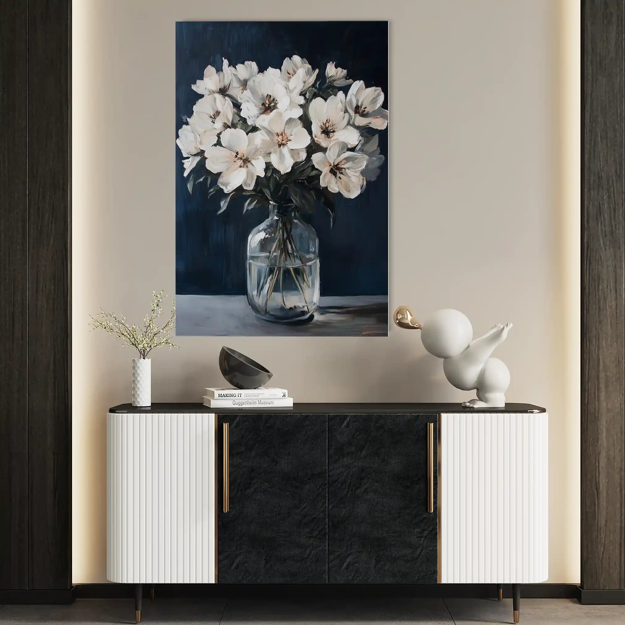 Floral 1516 Canvas Art 60 x 40 cm / Black