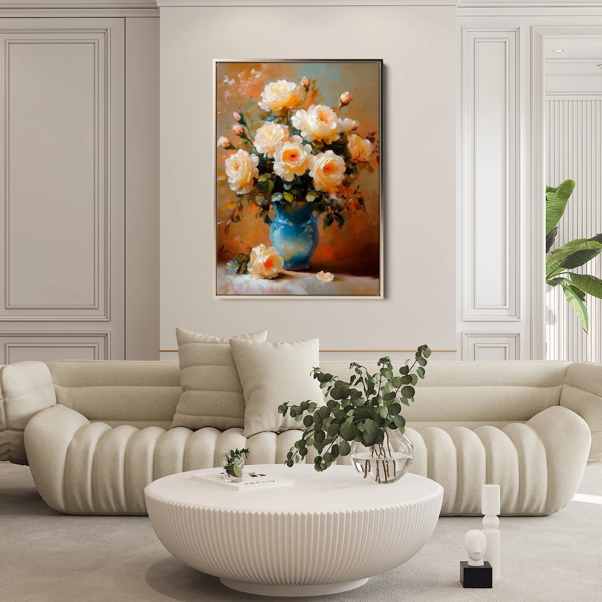 Floral 1517 Canvas Art 18" x 24" / 45 x 60 cm / Black