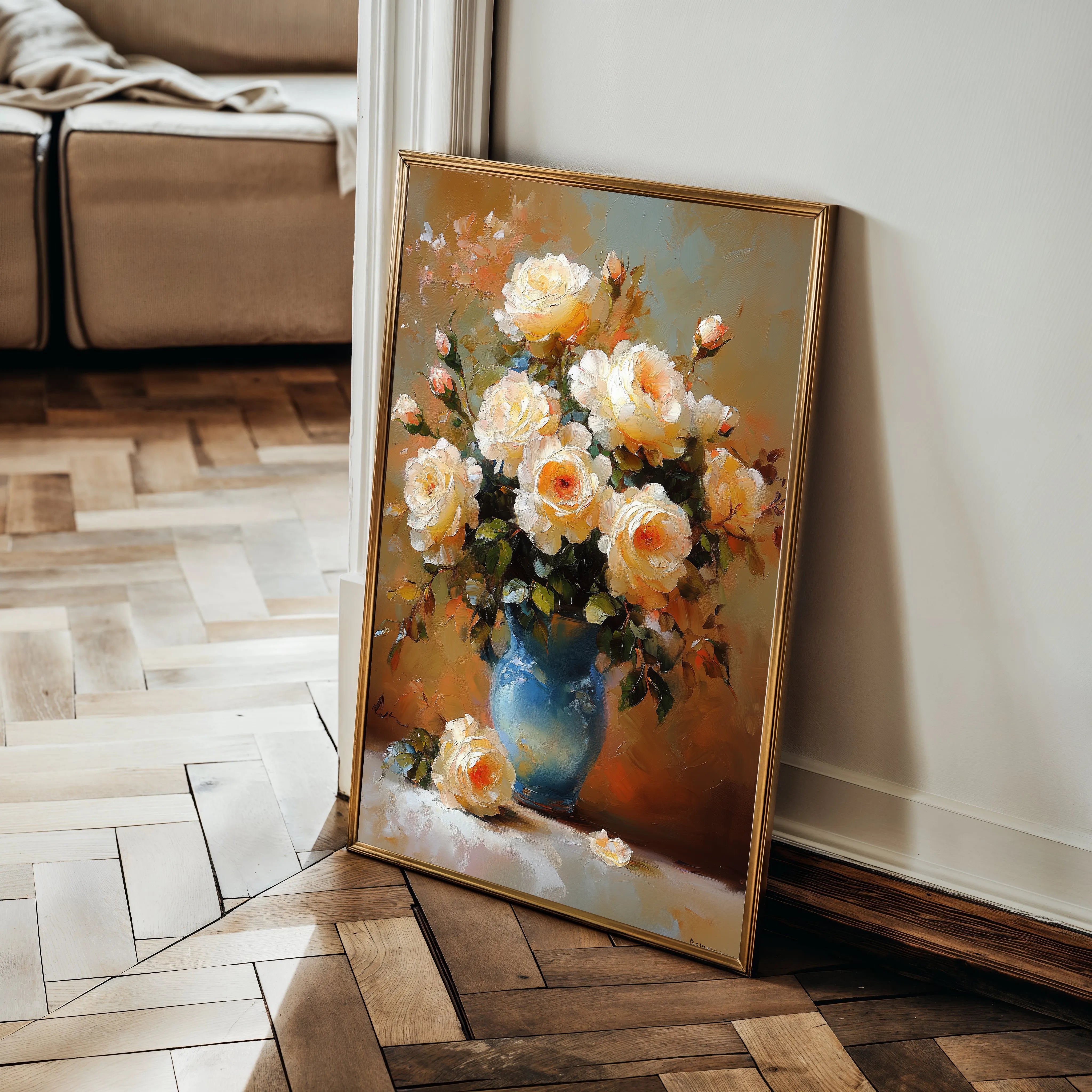 Floral 1517 Canvas Art 18" x 24" / 45 x 60 cm / Black