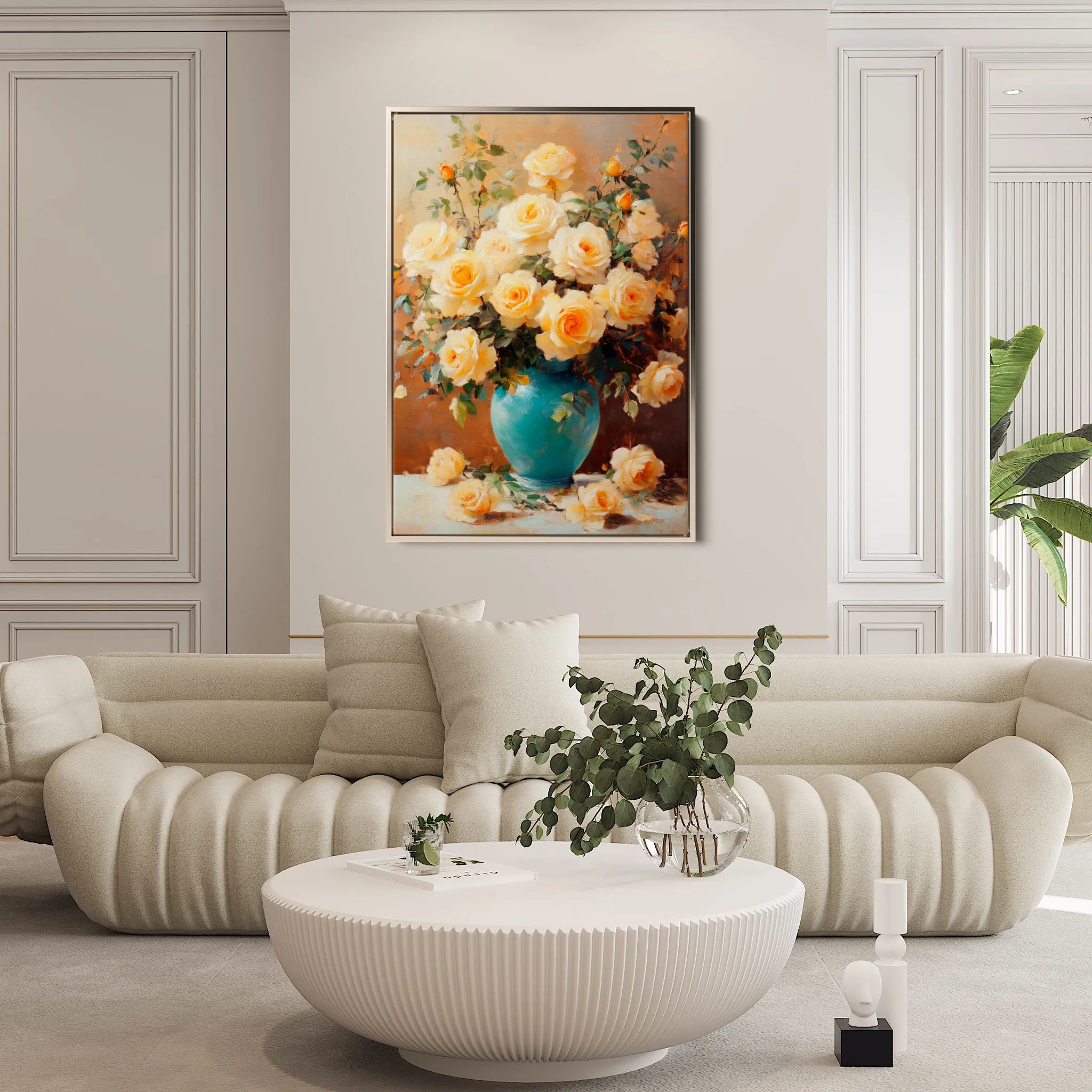 Floral 1518 Canvas Art 18" x 24" / 45 x 60 cm / Black