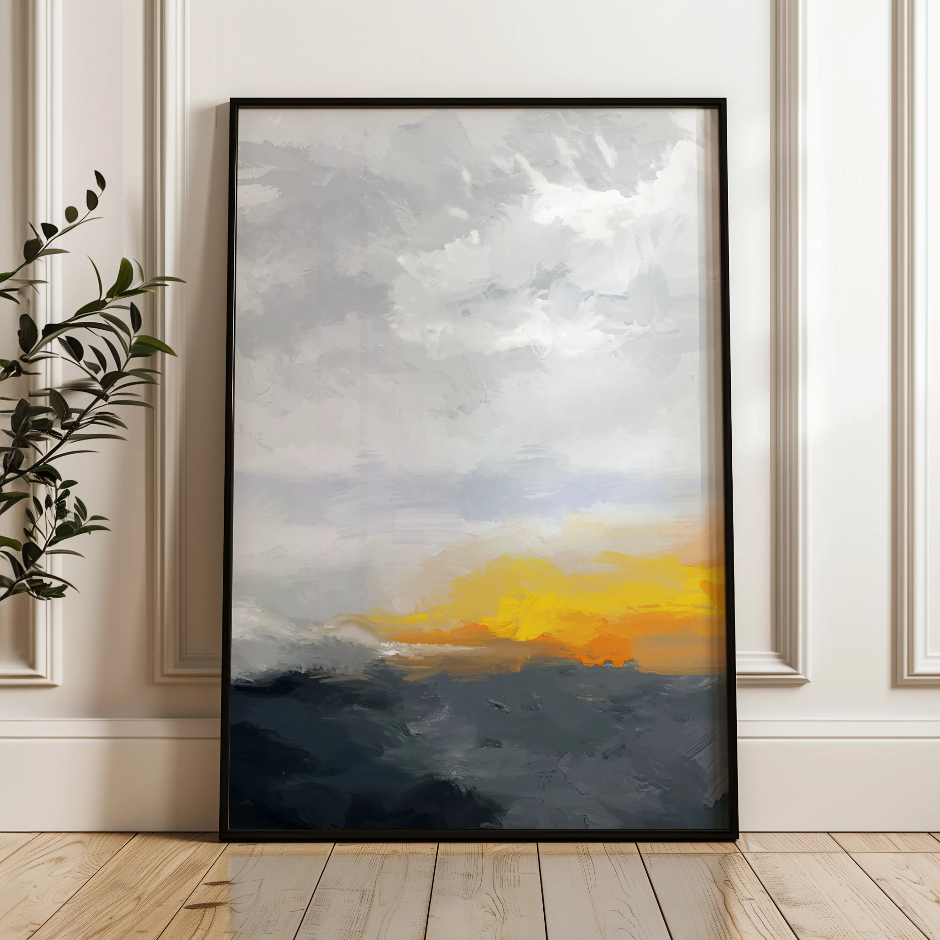 Abstract 152 Canvas Art 18" x 24" / 45 x 60 cm / Black