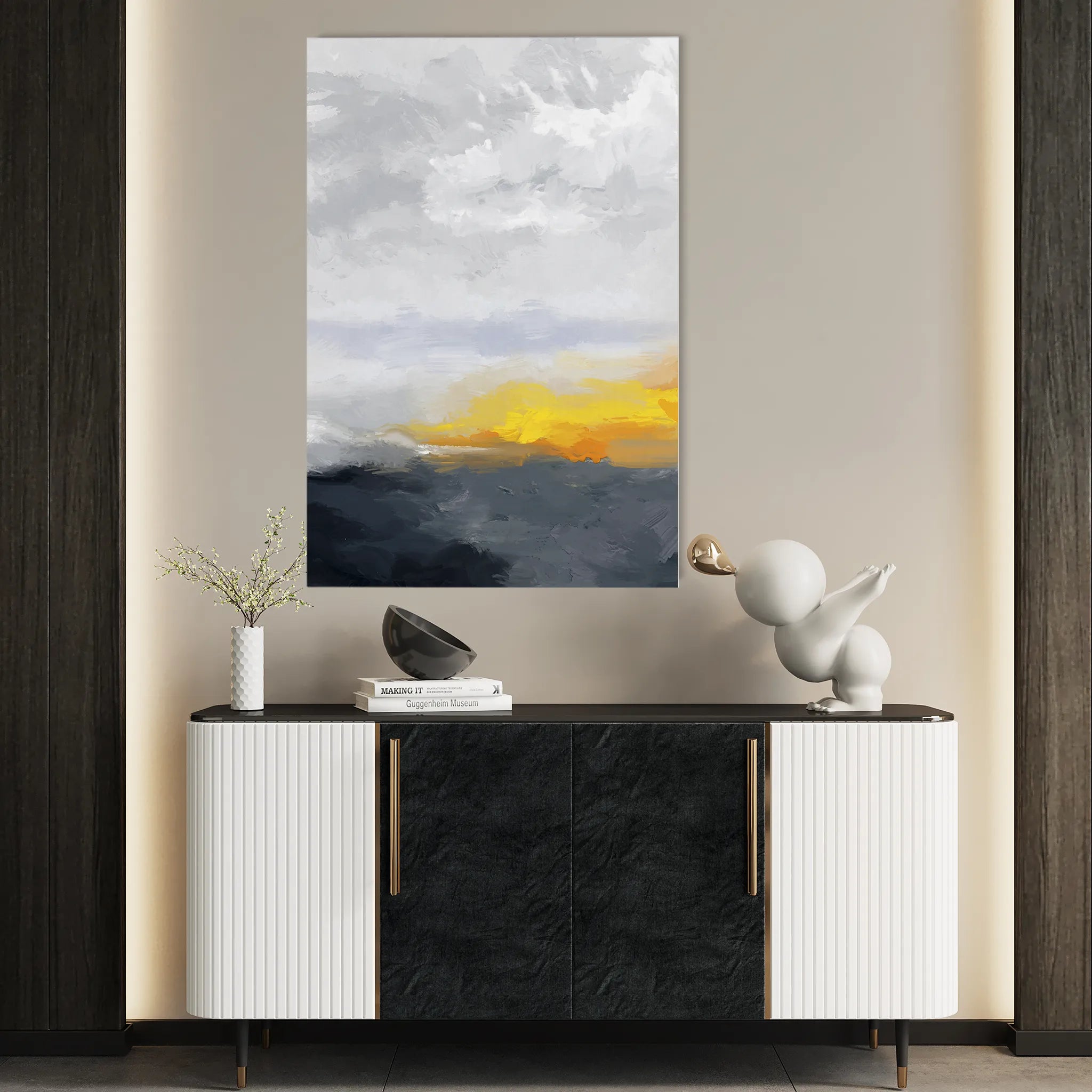 Abstract 152 Canvas Art 18" x 24" / 45 x 60 cm / Black