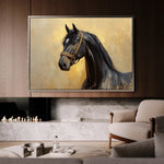 Horses 152 Canvas Art 18" x 24" / 45 x 60 cm / Black