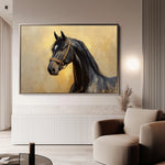 Horses 152 Canvas Art 18" x 24" / 45 x 60 cm / Black
