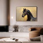 Horses 152 Canvas Art 18" x 24" / 45 x 60 cm / Black