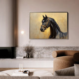 Horses 152 Canvas Art 18" x 24" / 45 x 60 cm / Black