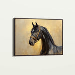 Horses 152 Canvas Art 18" x 24" / 45 x 60 cm / Black