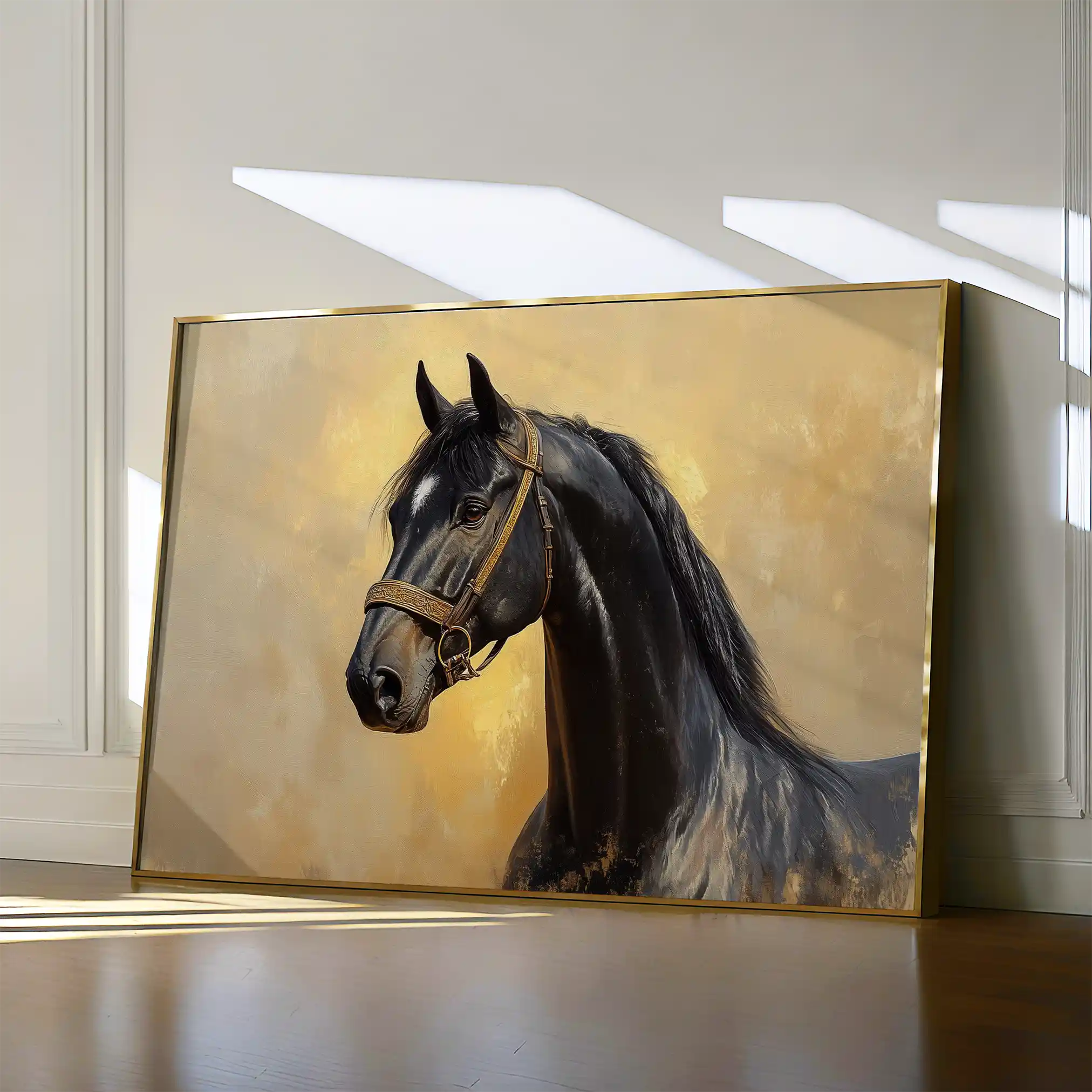 Horses 152 Canvas Art 60 x 40 cm / Black