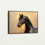 Horses 152 Canvas Art 60 x 40 cm / Black