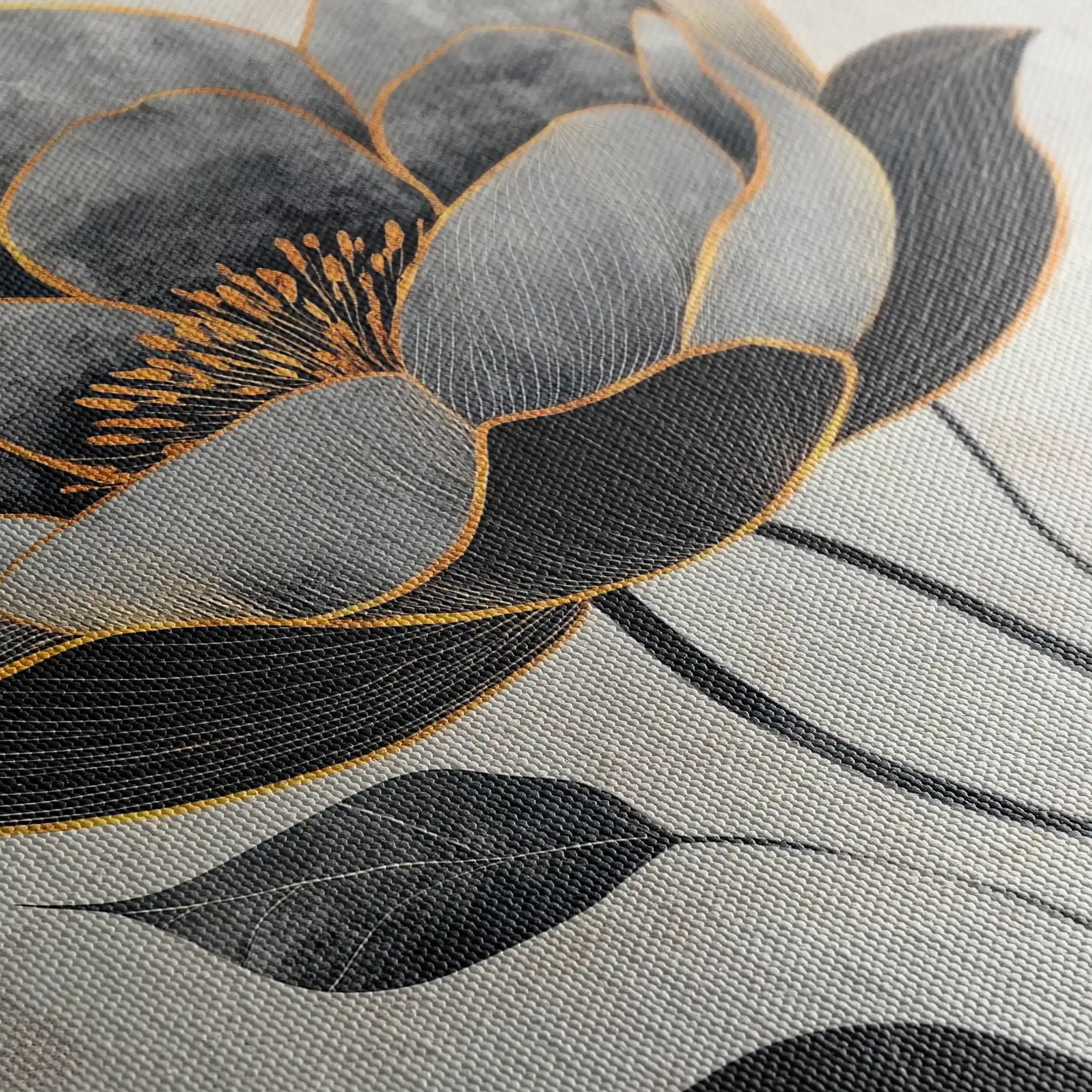 Floral 1520 Canvas Art 60 x 40 cm / Black