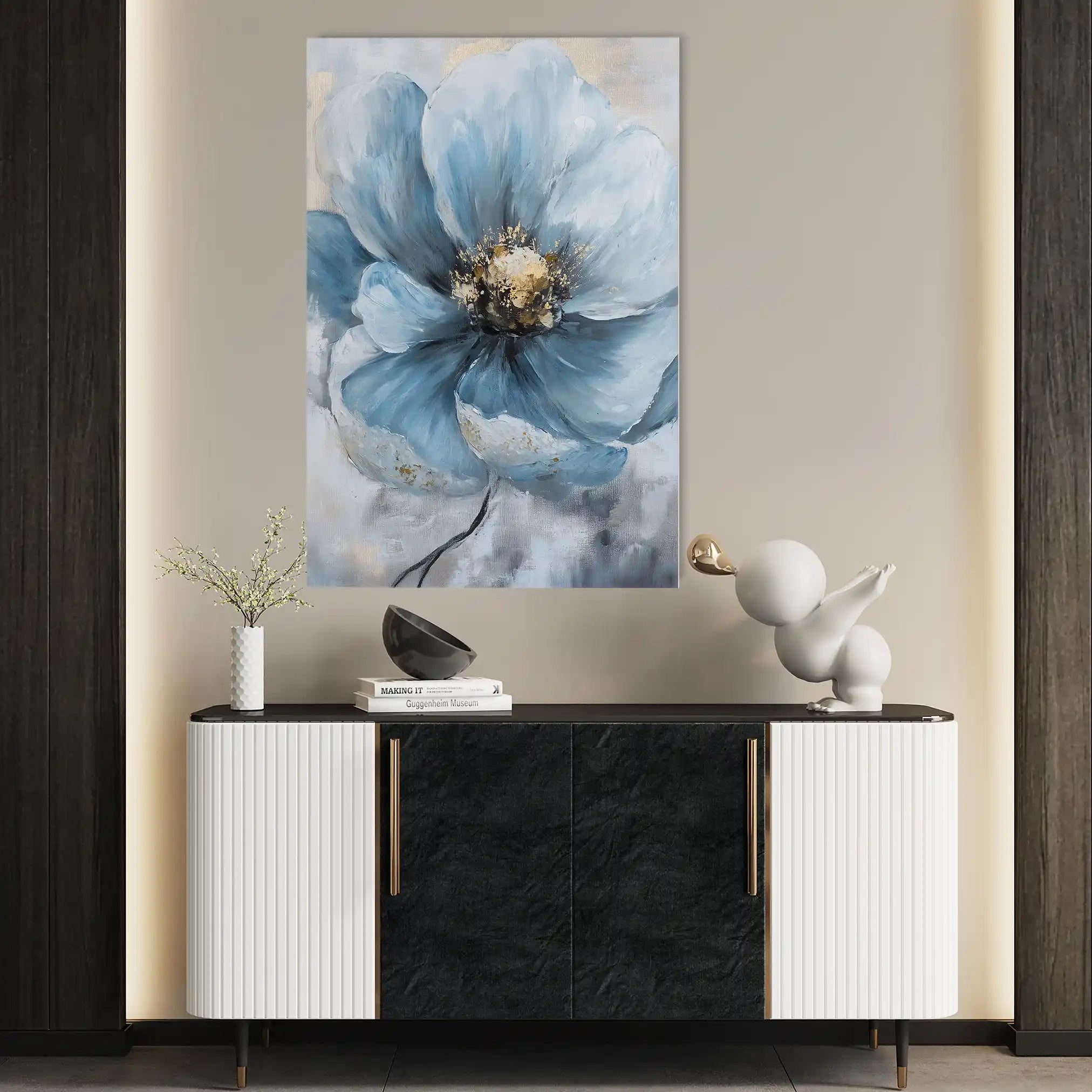 Floral 1522 Canvas Art 60 x 40 cm / Black