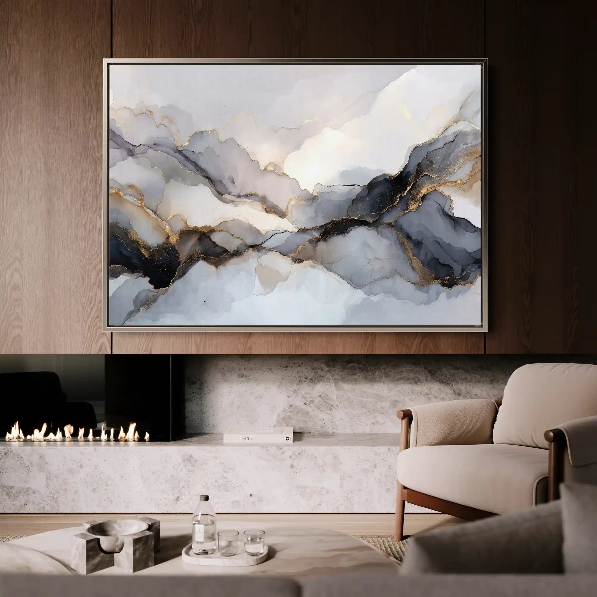 Abstract 1523 Canvas Art 18" x 24" / 45 x 60 cm / Black