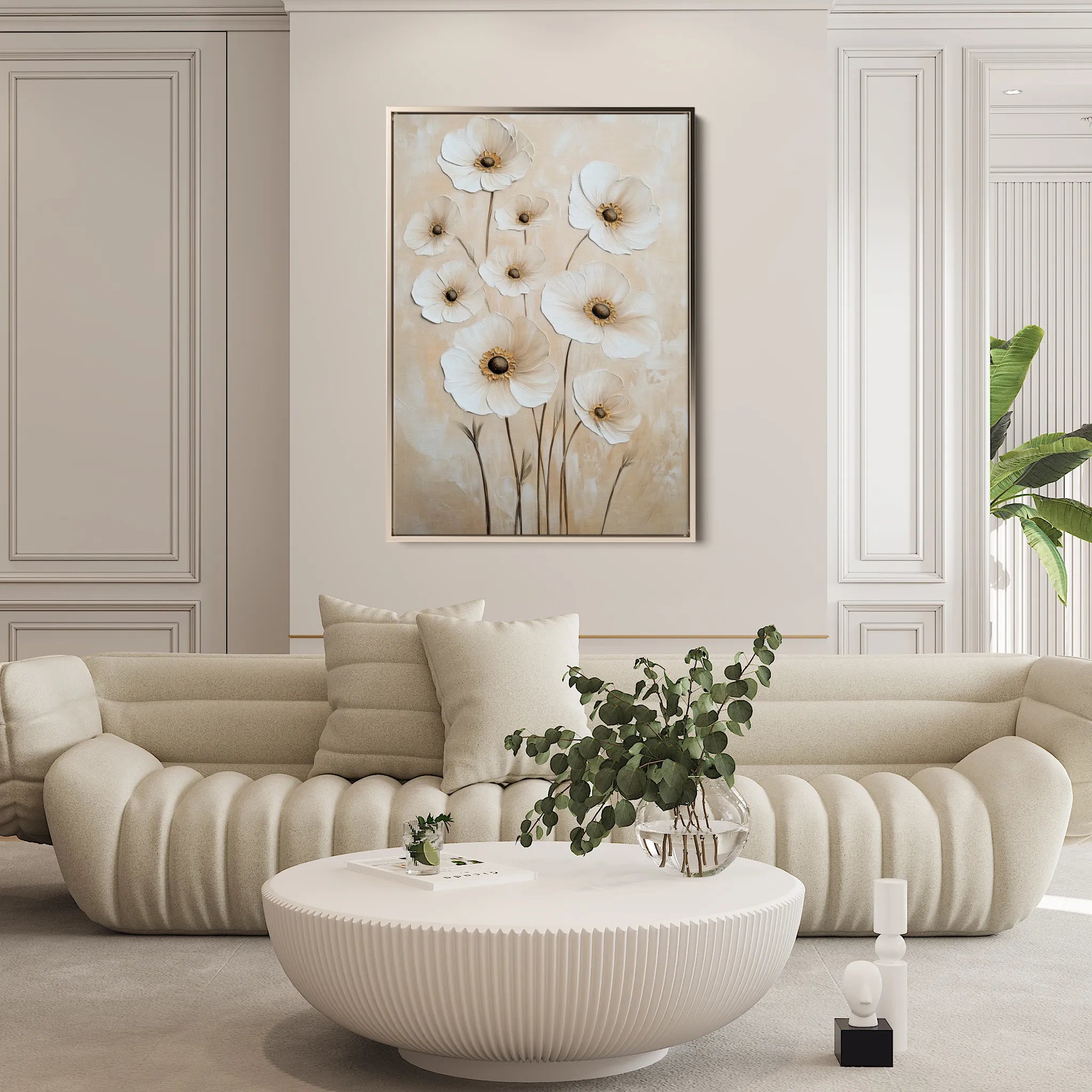 Floral 1523 Canvas Art 18" x 24" / 45 x 60 cm / Black