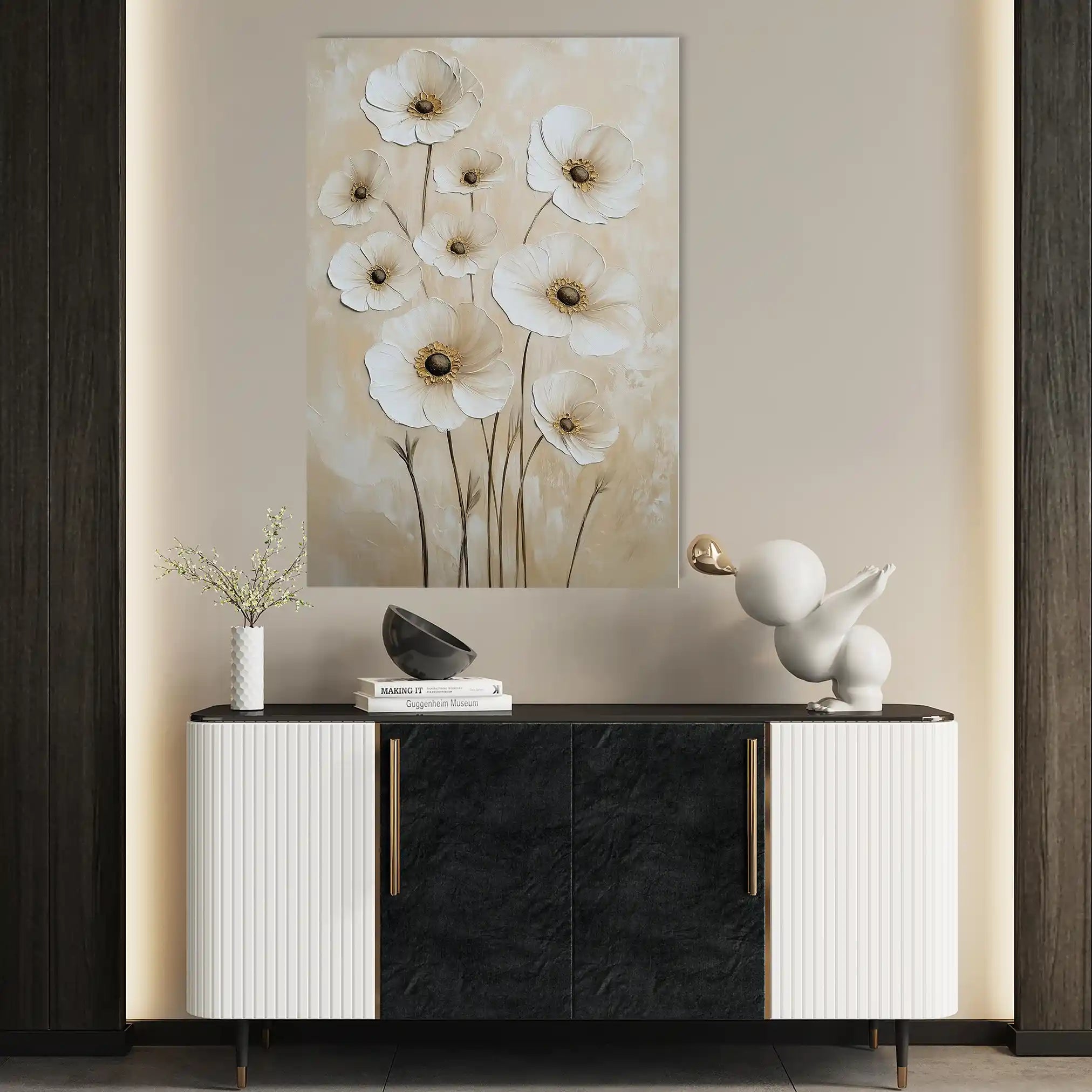 Floral 1523 Canvas Art 60 x 40 cm / Black