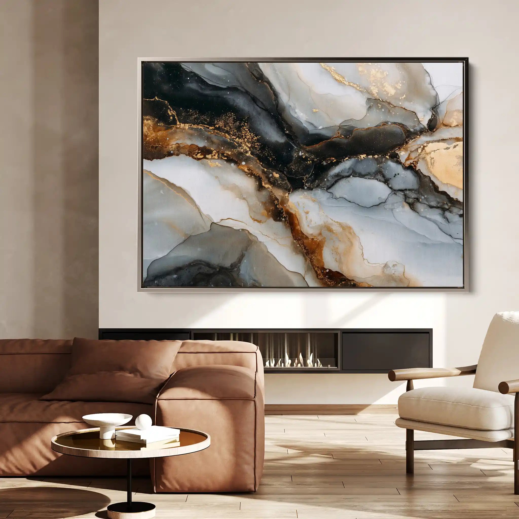 Abstract 1524 Canvas Art 18" x 24" / 45 x 60 cm / Black