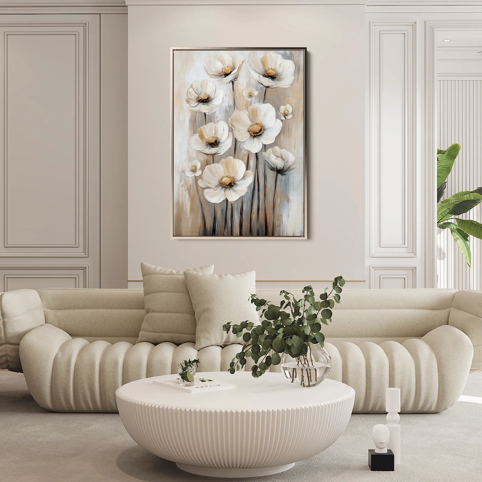 Floral 1524 Canvas Art 18" x 24" / 45 x 60 cm / Black