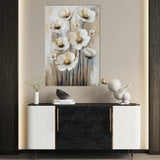 Floral 1524 Canvas Art 18" x 24" / 45 x 60 cm / Black